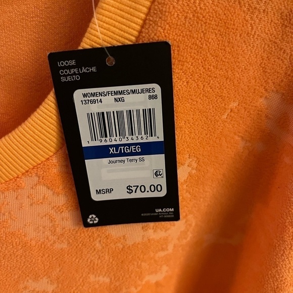 Women’s Under Armour Journey Terry Cloth Short Sleeve Cropped‎ Workout Tee - Picture 7 of 9